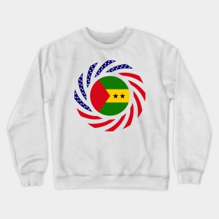 Sao Tomean American Multinational Patriot Flag Series Crewneck Sweatshirt